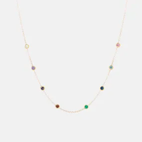 14K Gold Dainty Birthstone Necklace