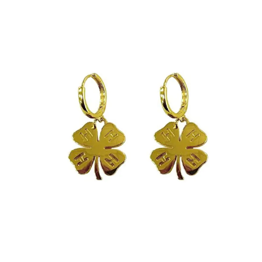 4-H Clover Charm Dangle Earrings