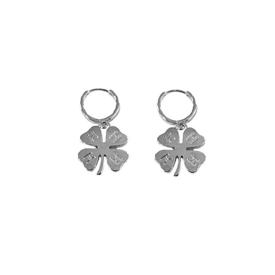 4-H Clover Charm Dangle Earrings