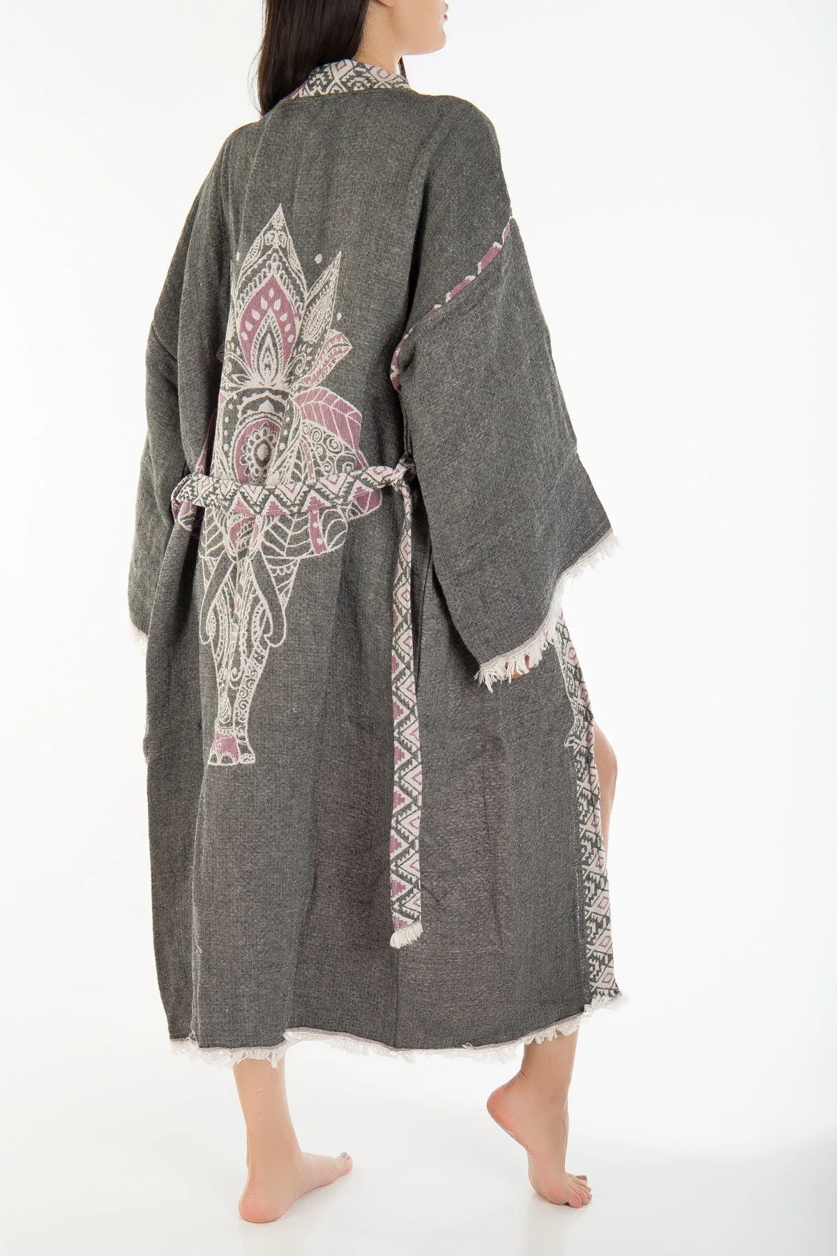 Aria - Gray Elephant Handmade Kimono