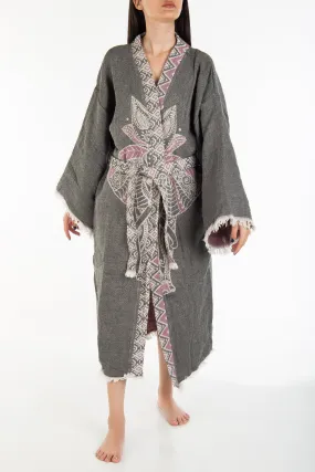 Aria - Gray Elephant Handmade Kimono