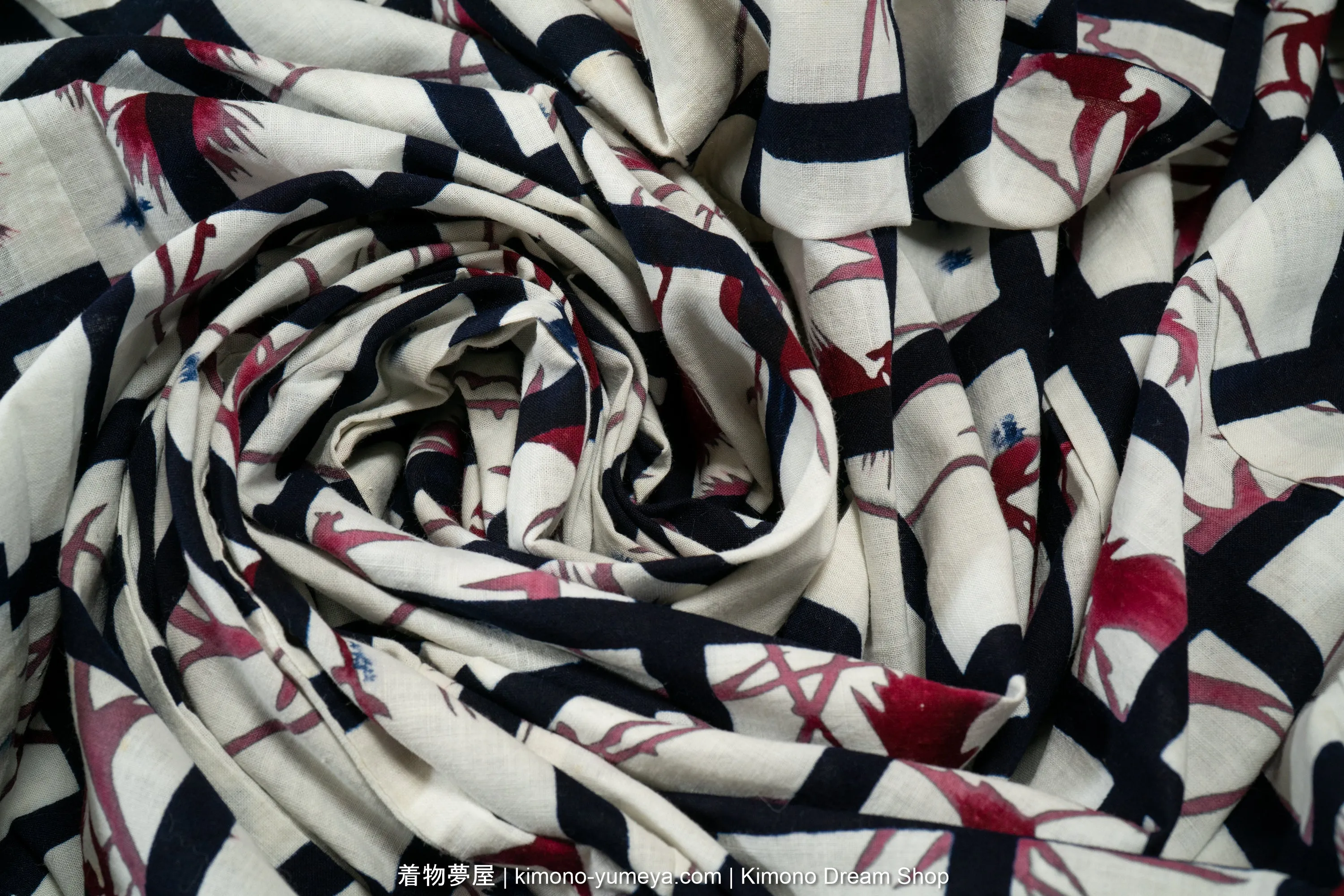 Black & White Cotton Yukata for Women - Lines & Flowers