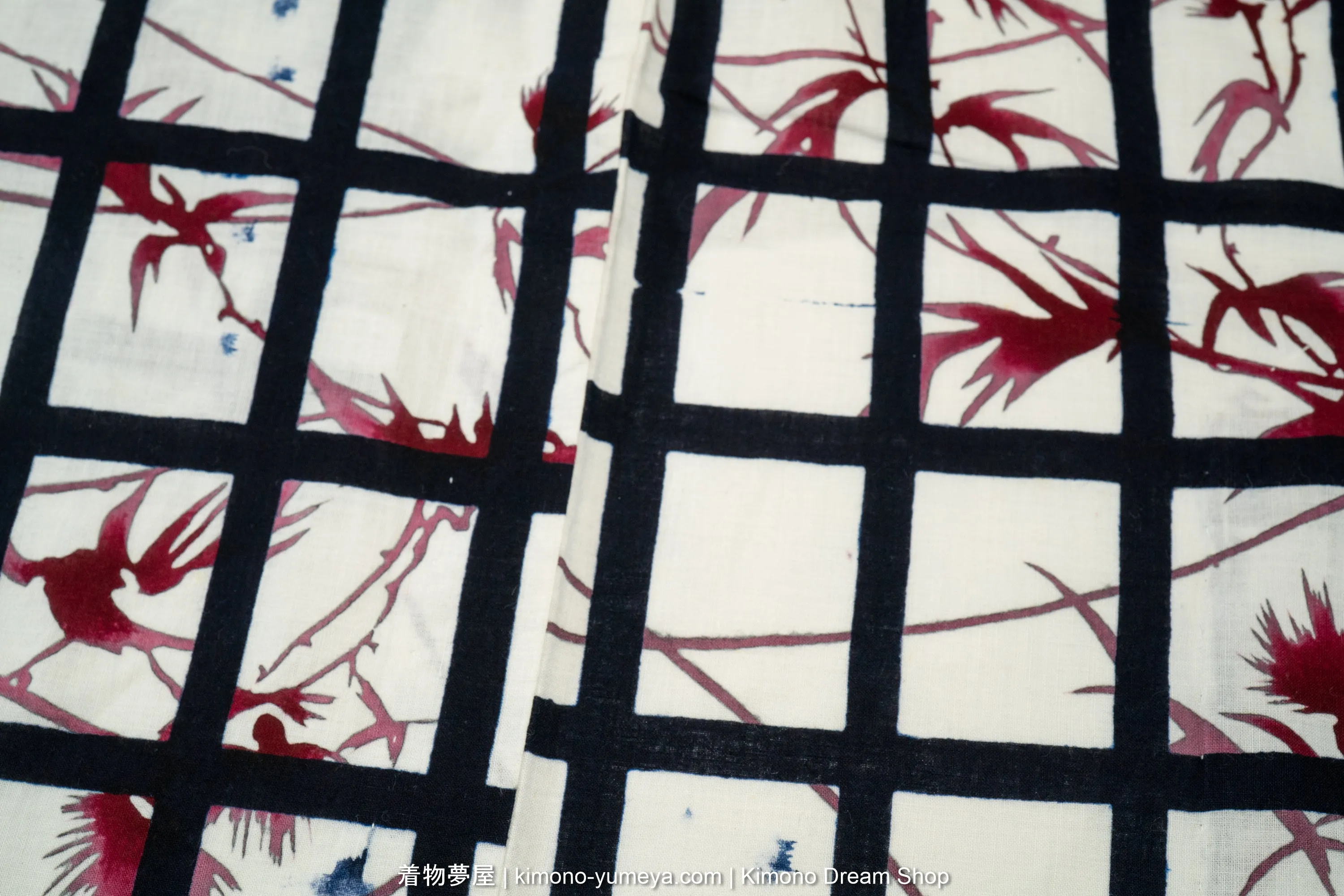 Black & White Cotton Yukata for Women - Lines & Flowers