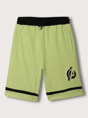 Blue Giraffe Boys Neo Lime Solid Regular Fit Shorts