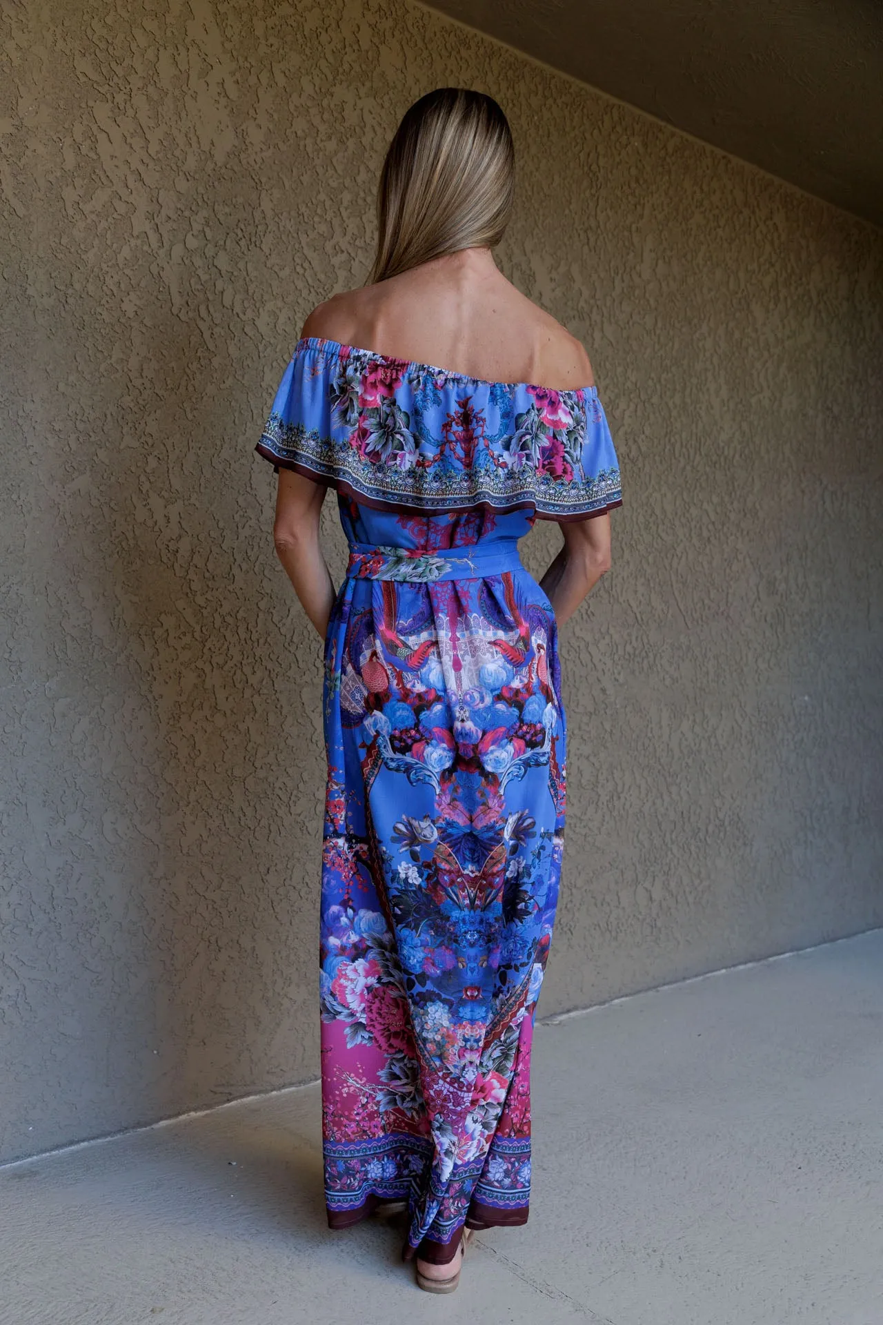 Blue Off The Shoulder Dress
