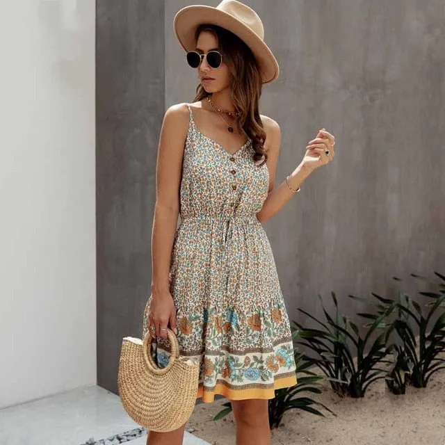 Boho Cotton Mini Sundress