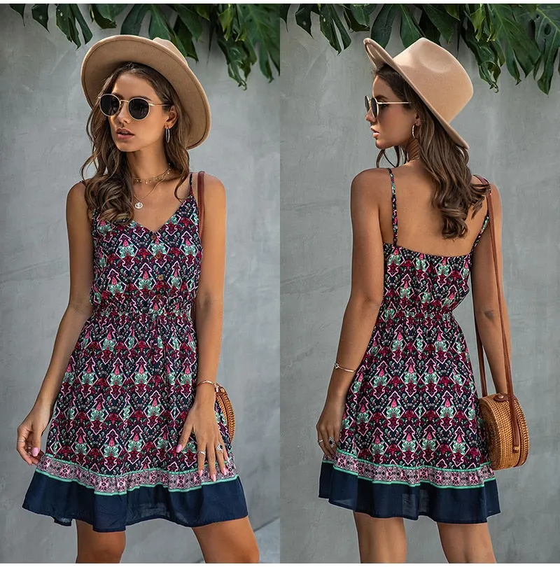 Boho Cotton Mini Sundress