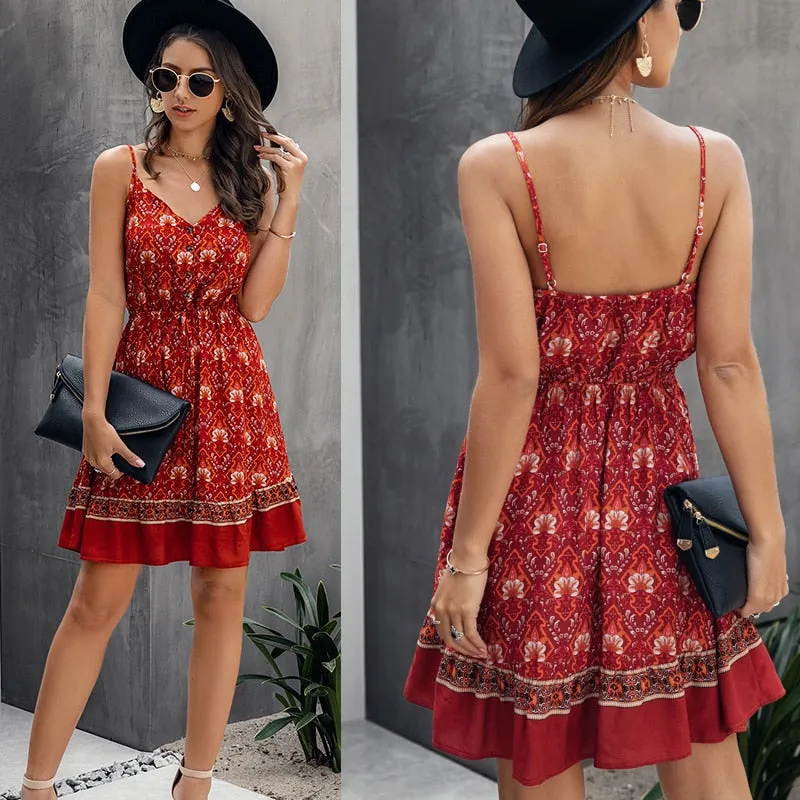 Boho Cotton Mini Sundress