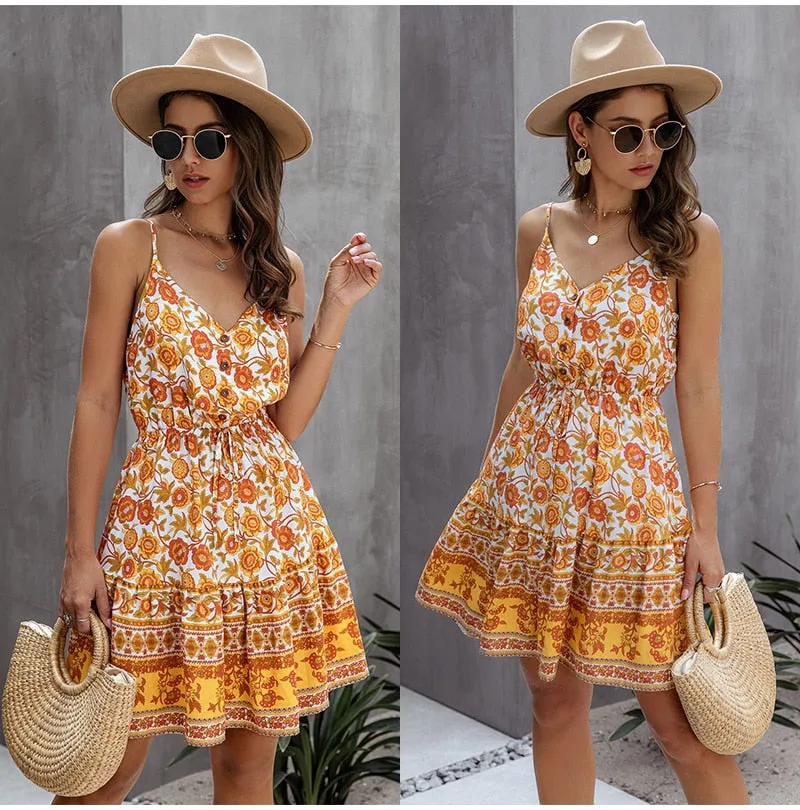 Boho Cotton Mini Sundress