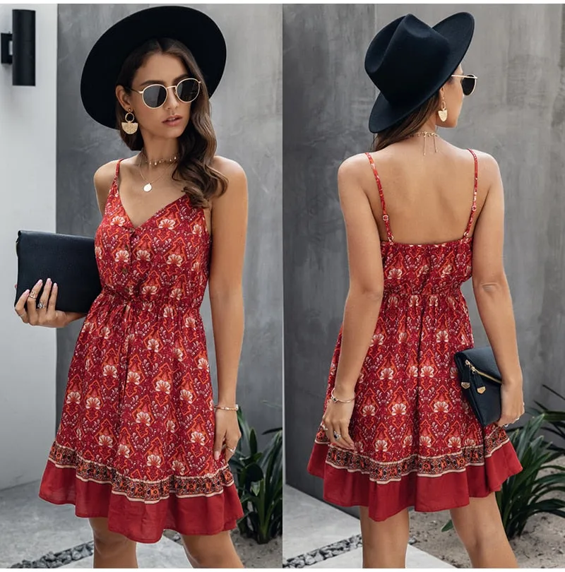 Boho Cotton Mini Sundress