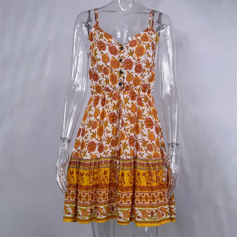 Boho Cotton Mini Sundress