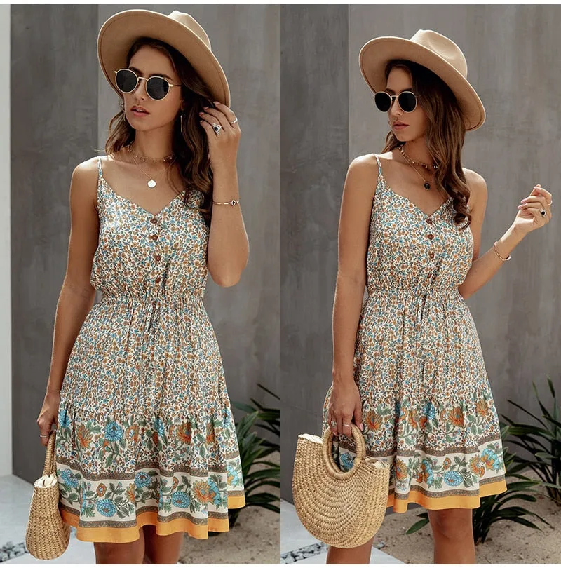Boho Cotton Mini Sundress