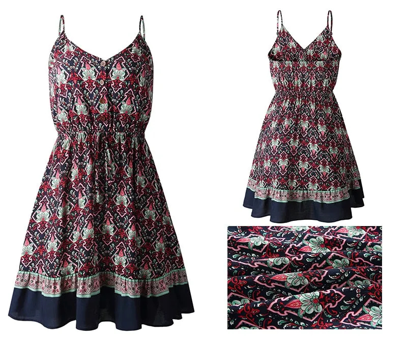 Boho Cotton Mini Sundress