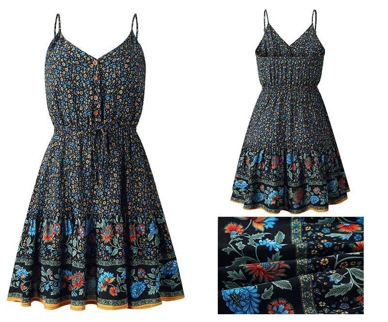 Boho Cotton Mini Sundress