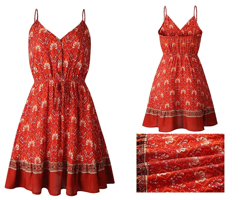 Boho Cotton Mini Sundress