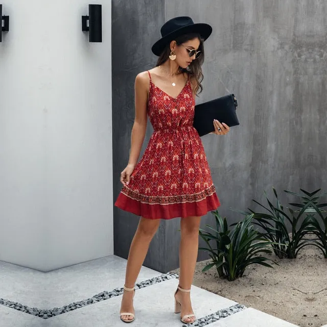 Boho Cotton Mini Sundress