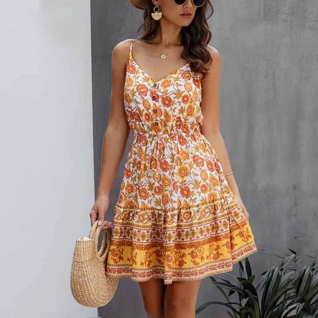 Boho Cotton Mini Sundress
