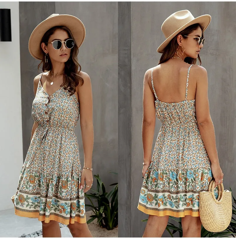 Boho Cotton Mini Sundress