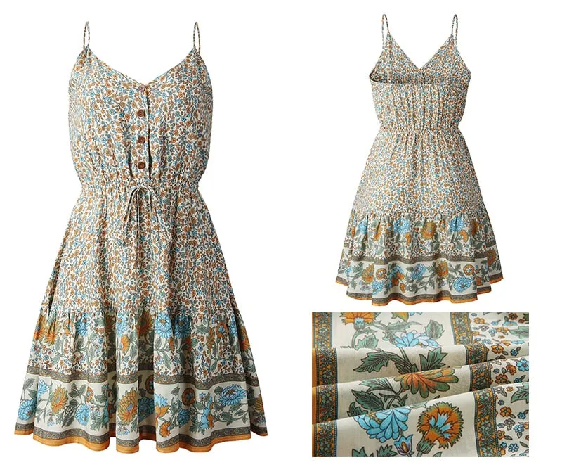 Boho Cotton Mini Sundress