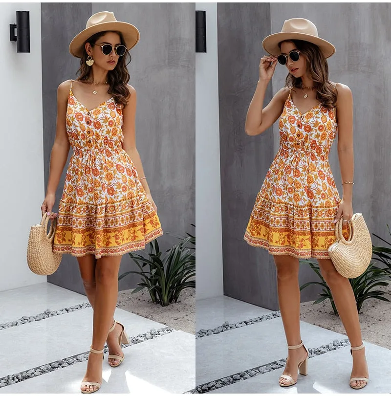 Boho Cotton Mini Sundress