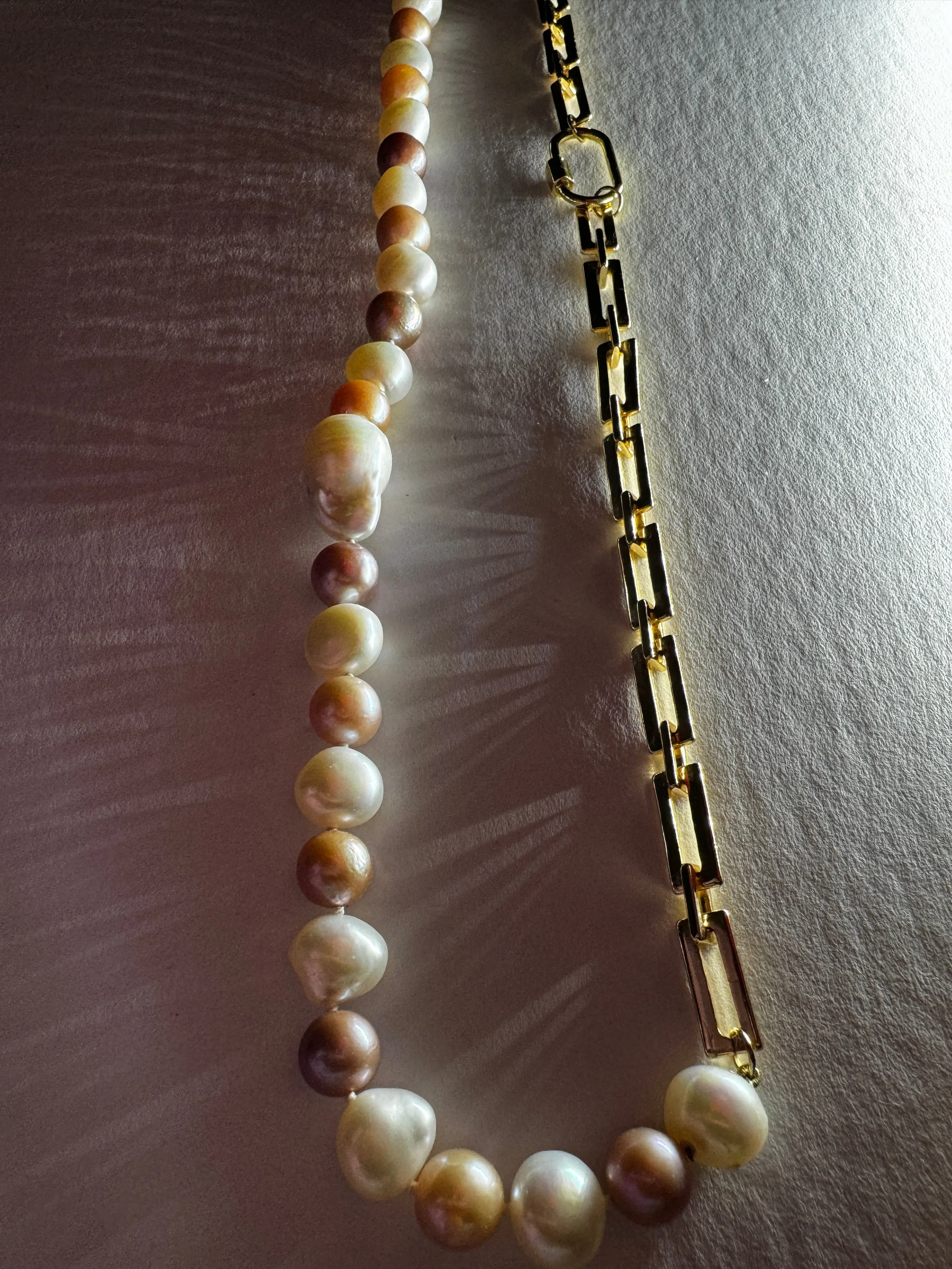 Bold Baroque Pearl & Chain Necklace