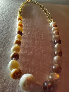 Bold Baroque Pearl & Chain Necklace