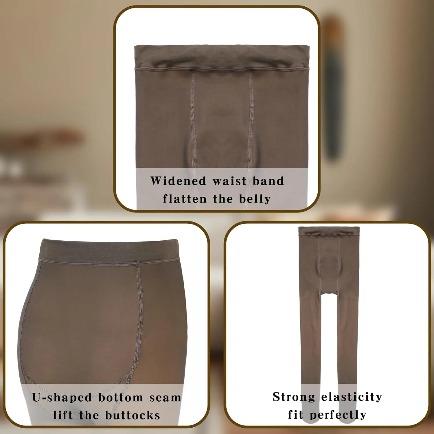 Bonuci Maternity Pantyhose Pregnancy Fleece Lined Tight Women Stretchy Opaque High Waist Legging