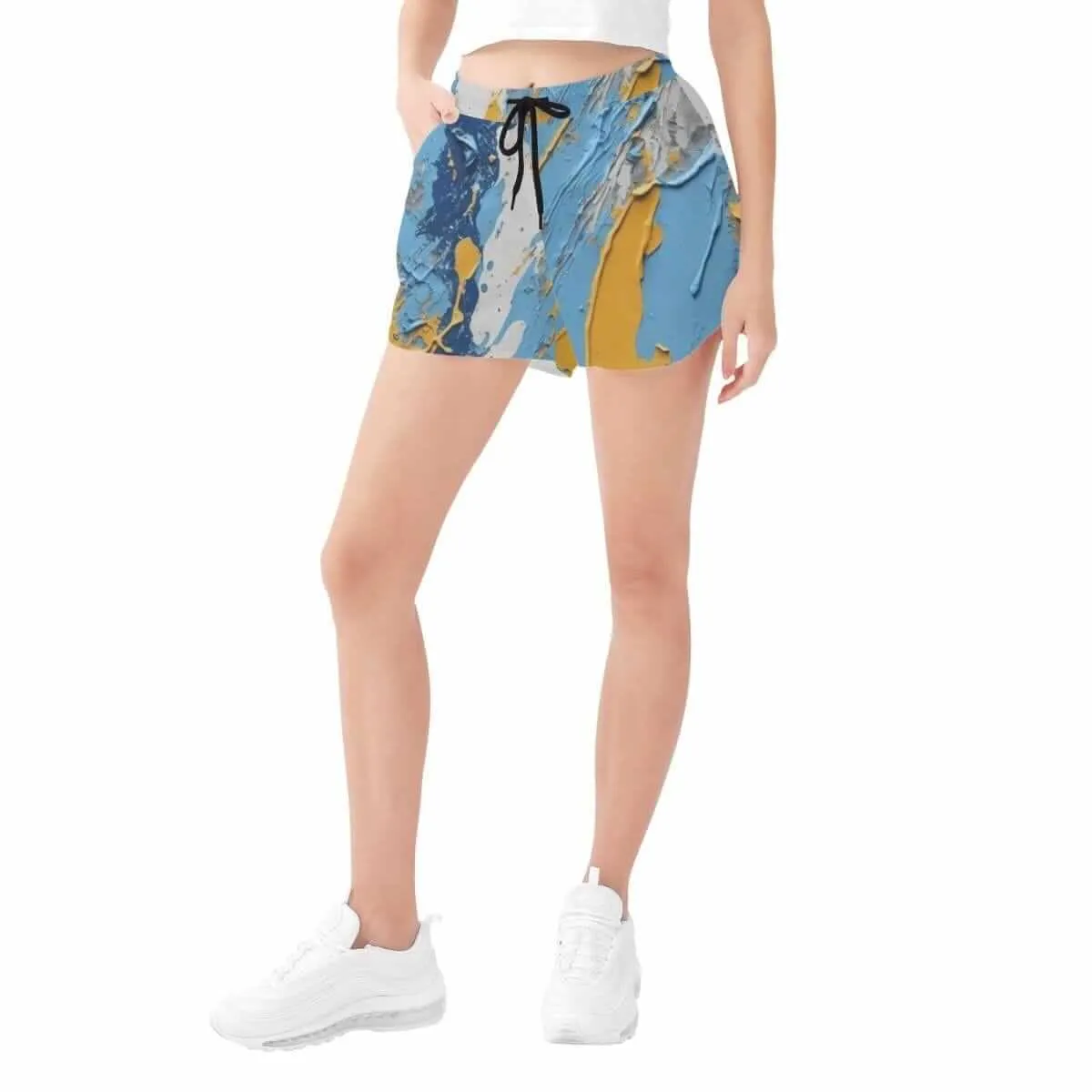 Colorful Paint Splatter Design Jersey Shorts