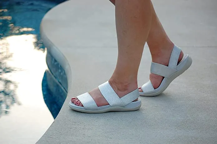 Comfy Moss Green Sling Back Rubber Strappy Sandals