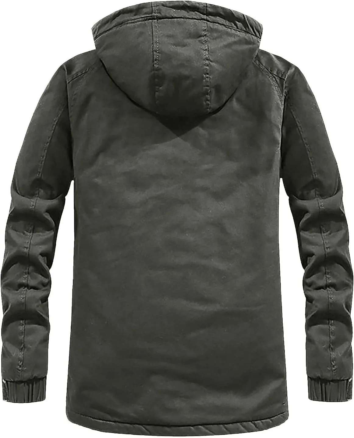 DuDubaby Men's Winter Hooded Windproof Solid Long Sleeve Soft Coat Shell Jacket