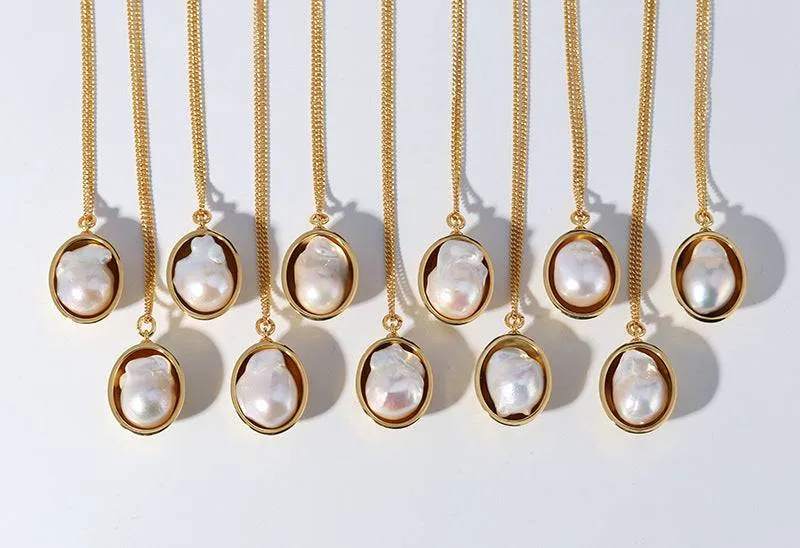 Elegant Baroque Freshwater Pearl Necklace