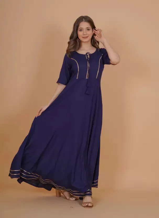 Elegant Blue Anarkali Kurta