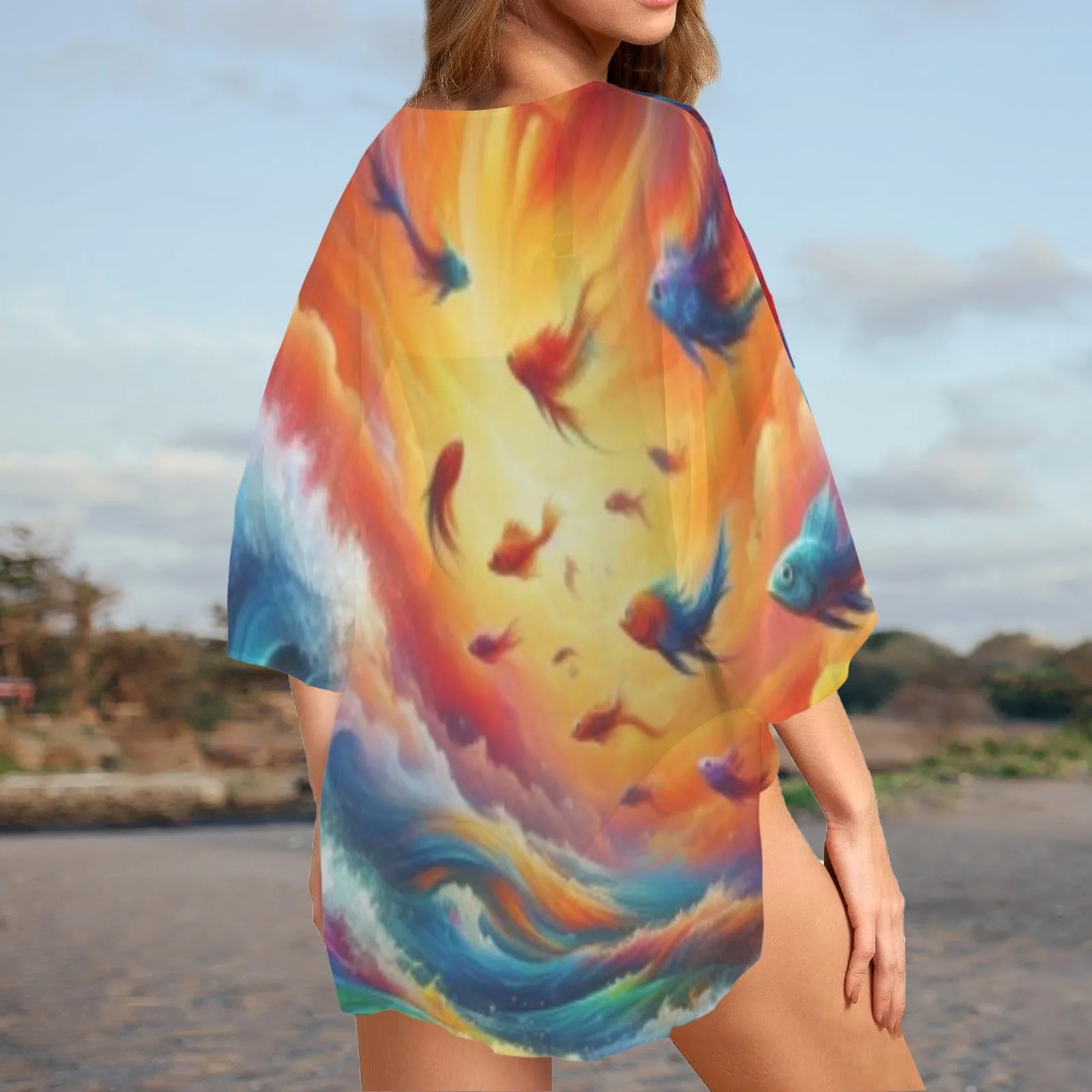 Fish at Sunset Cover Up