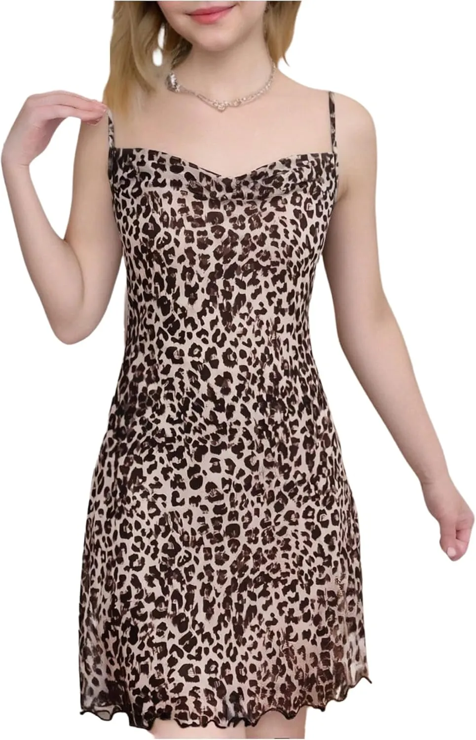 Floerns Girl's Floral Print Spaghetti Strap Sundress Square Neck Ruched Cami Dress