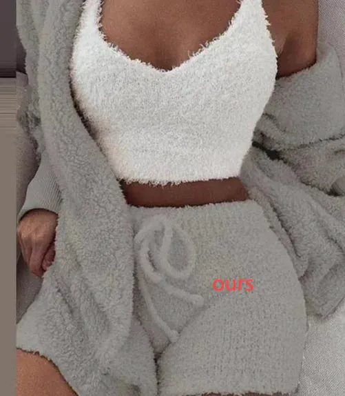 Fluffy Pajamas Women Casual Sleepwear