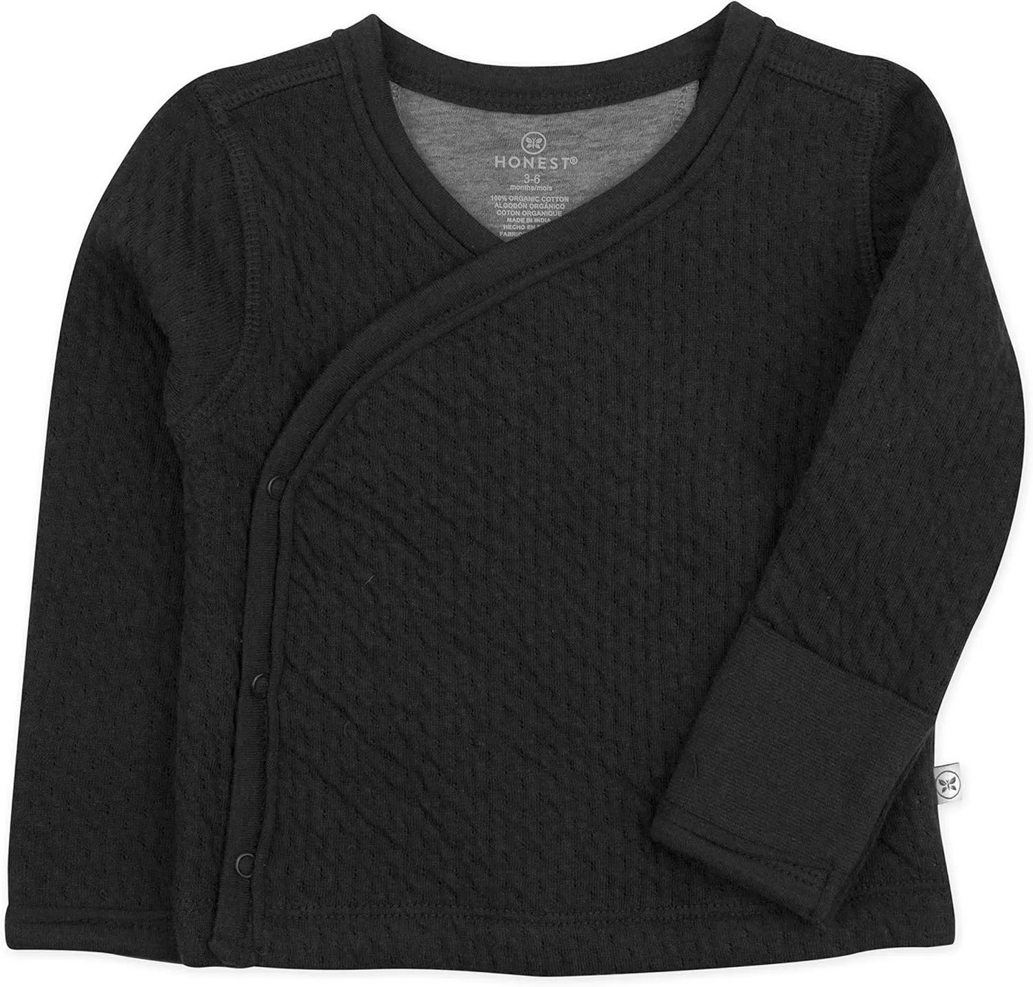 HonestBaby Baby Side-Snap Matelasse Mini Quilted Cozy 100% Organic Cotton Top