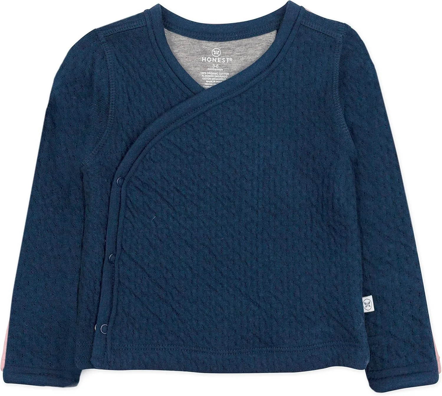HonestBaby Baby Side-Snap Matelasse Mini Quilted Cozy 100% Organic Cotton Top