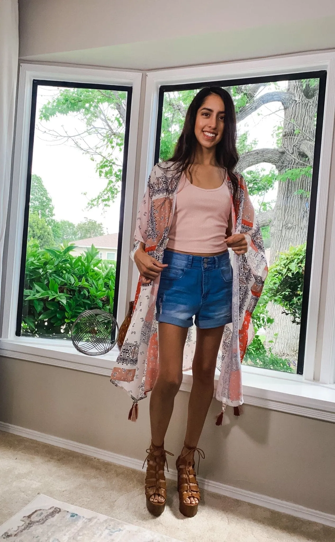 It's a Wrap Mixed Print Kimono with Tassel