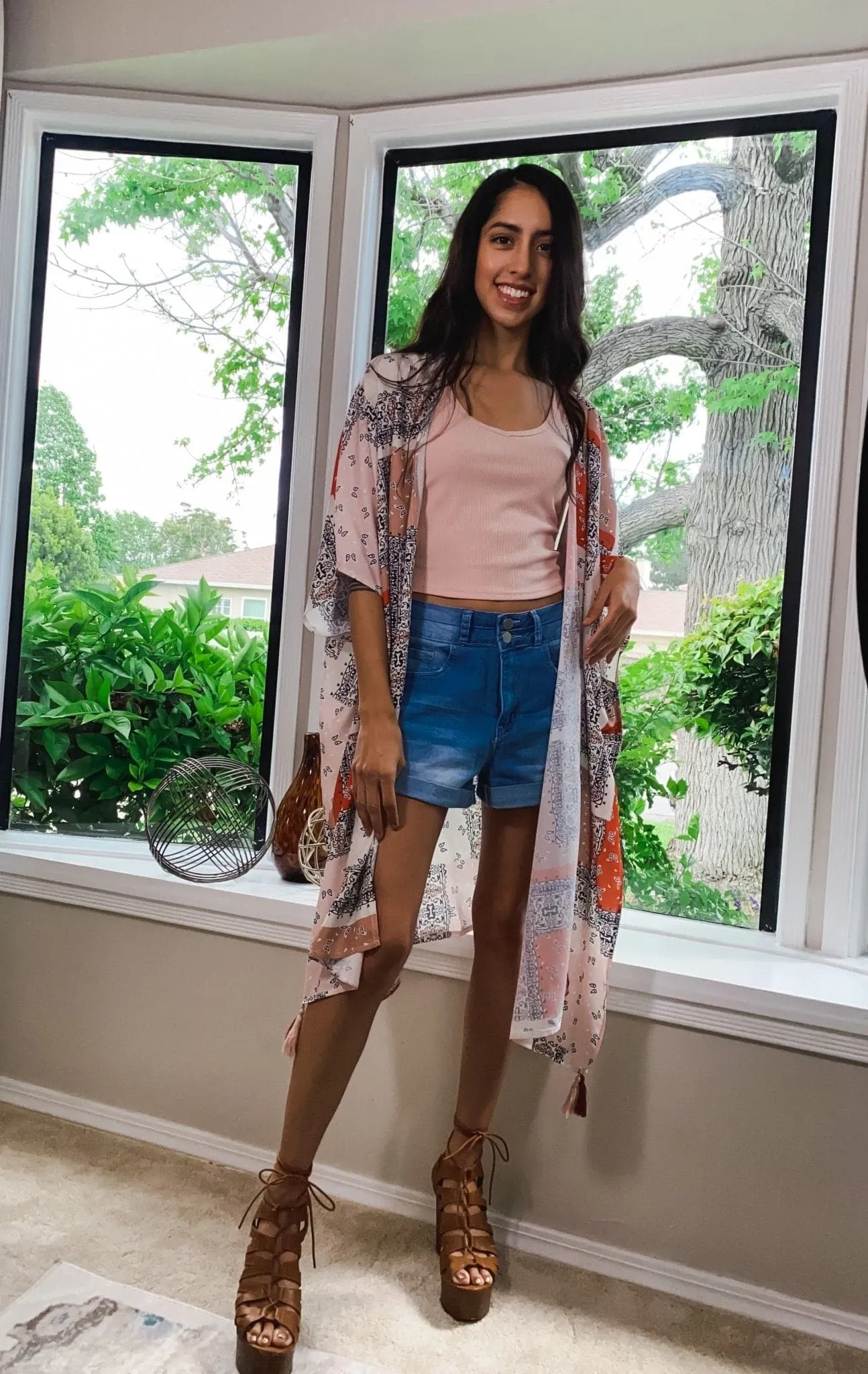 It's a Wrap Mixed Print Kimono with Tassel