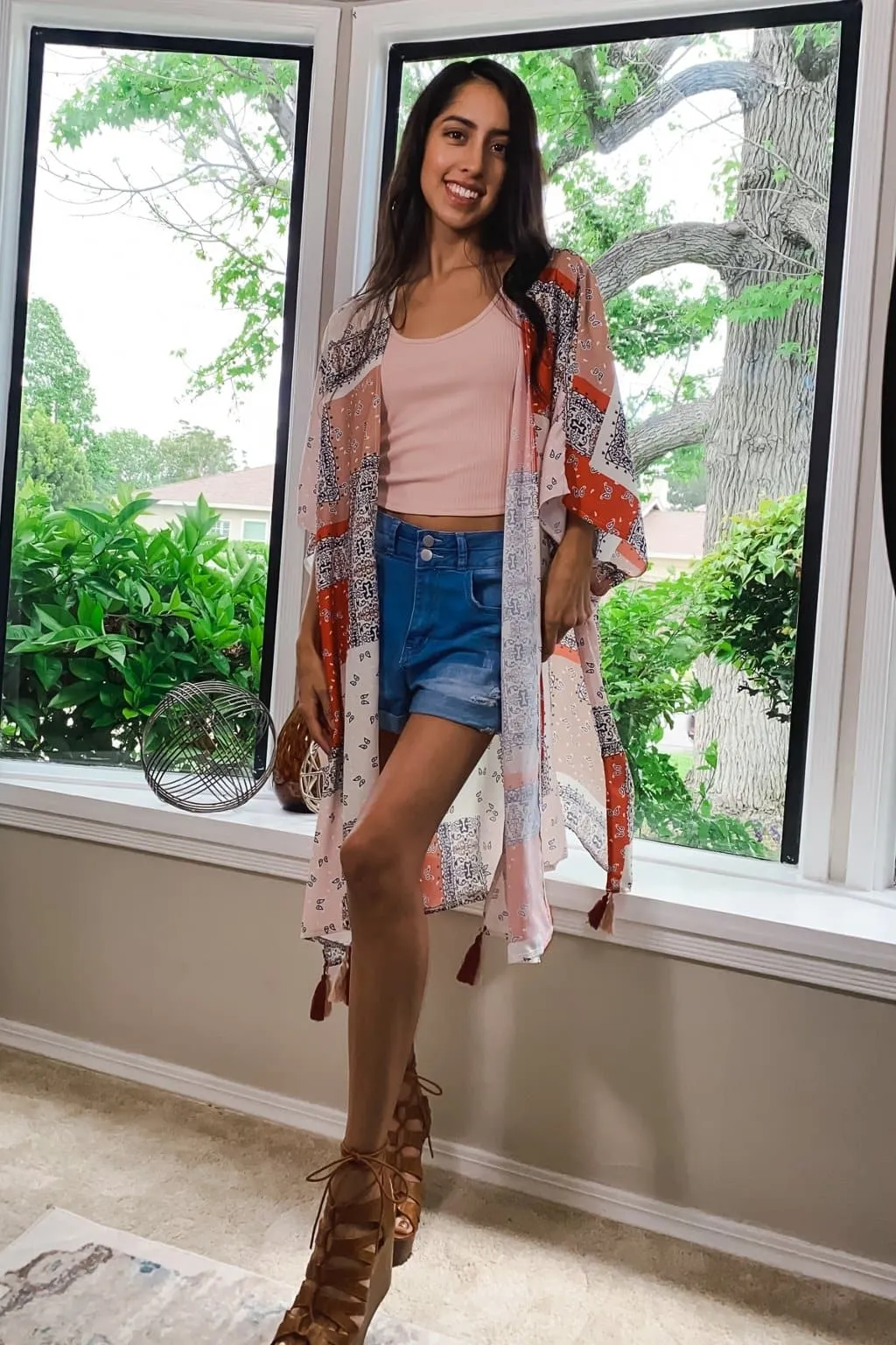It's a Wrap Mixed Print Kimono with Tassel