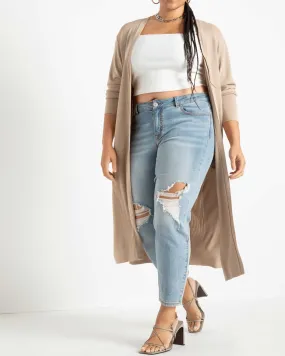 Kiara Luxury Soft Long Cardigan | Tan