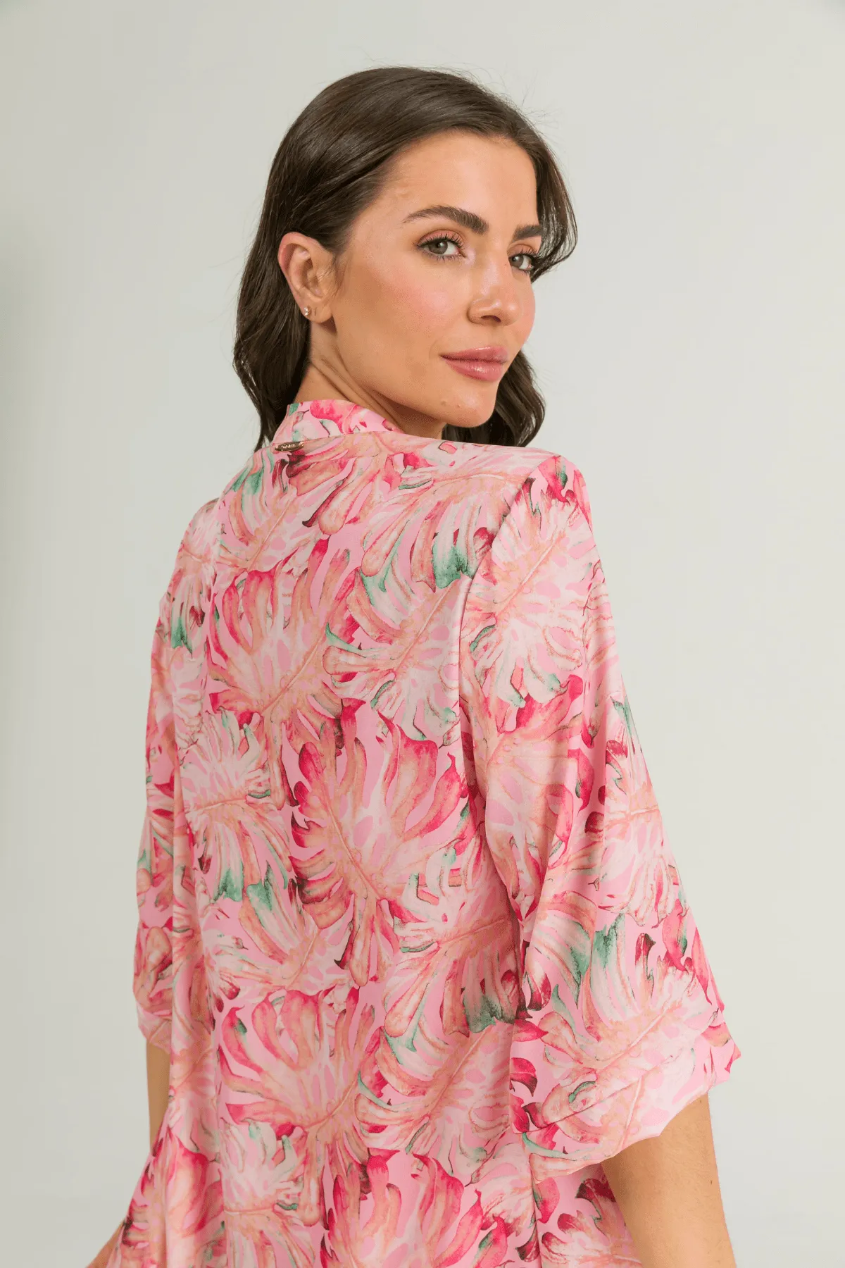 Leblon Way Print Tassi Kimono Cover Up Resort Wear