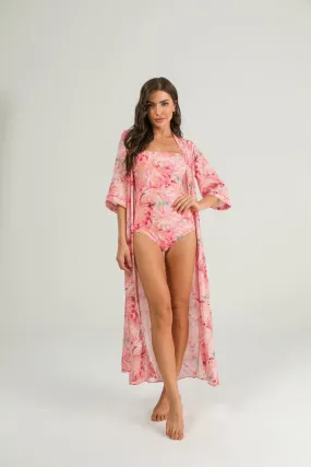 Leblon Way Print Tassi Kimono Cover Up Resort Wear