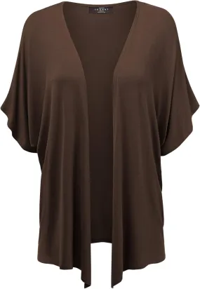 Made By Johnny Women's Kimono Style Short Sleeve Dolman Cardigan - Lightweight Open Front Summer Cover-Up