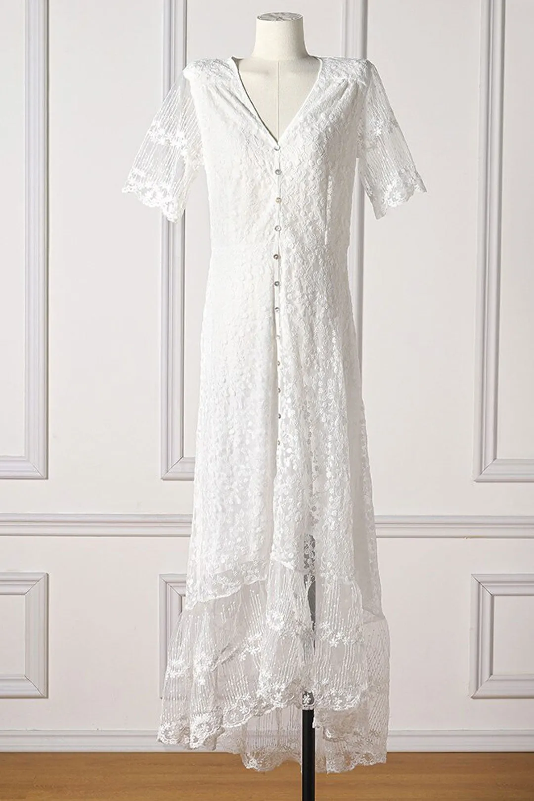 Maxi Dress - Boho Dress - Sundress - Lace Dress - White Carina