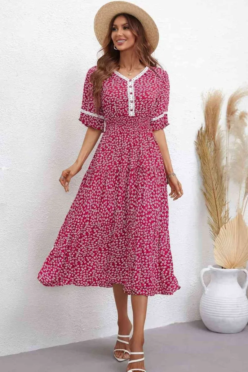 Meadow Breeze Floral Print Dress