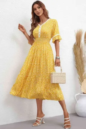 Meadow Breeze Floral Print Dress