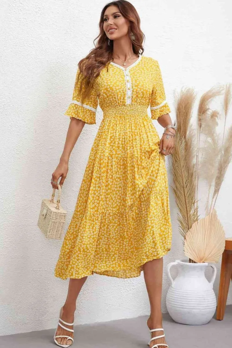 Meadow Breeze Floral Print Dress