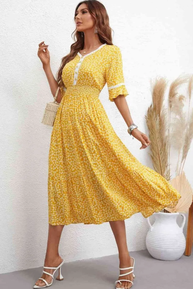 Meadow Breeze Floral Print Dress