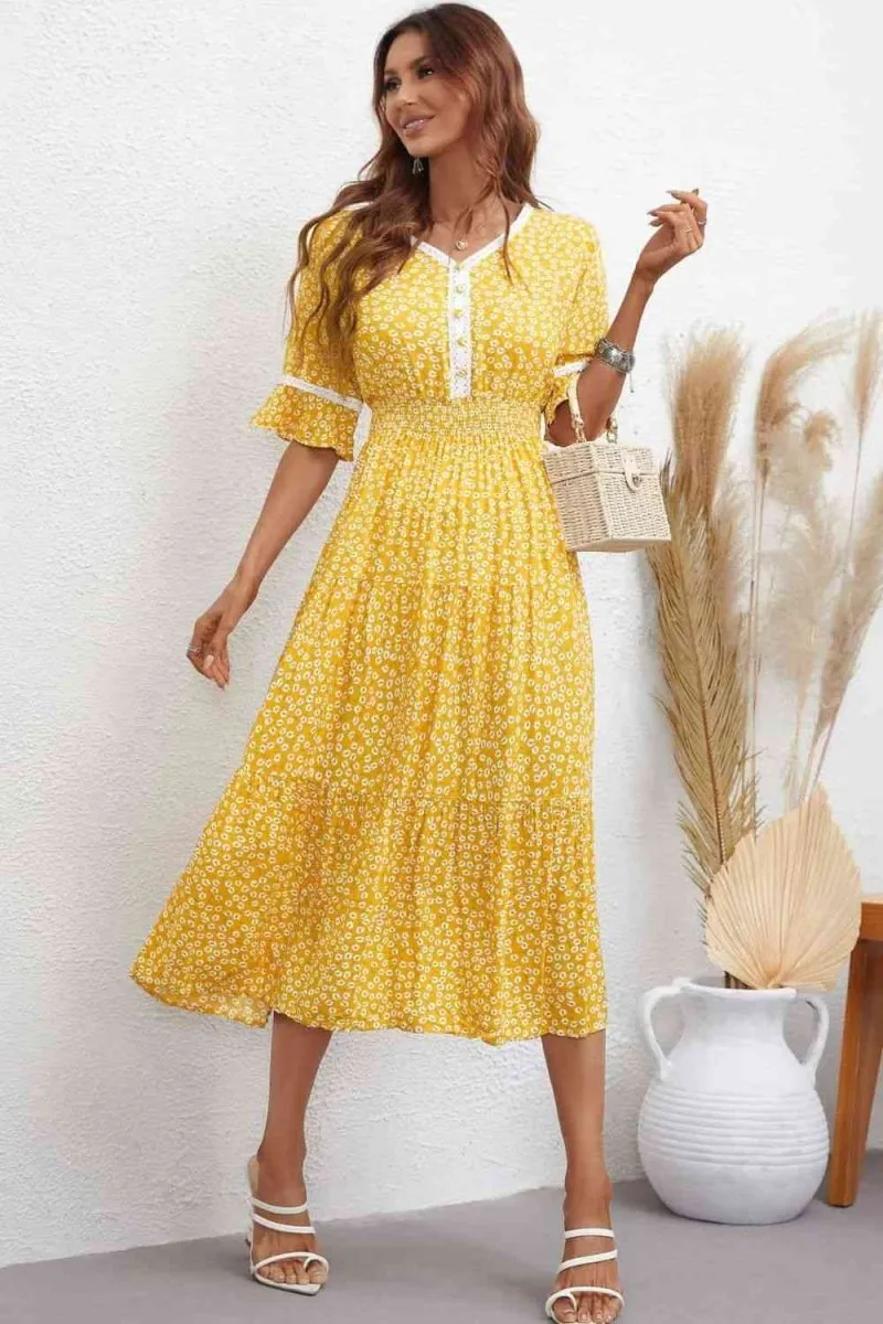 Meadow Breeze Floral Print Dress